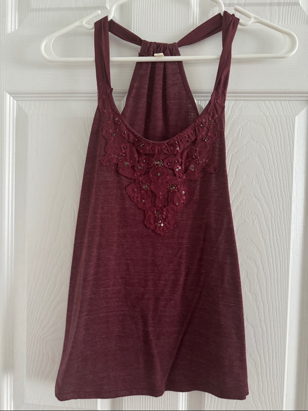 Full Tilt Burgundy Embellished Tank Top